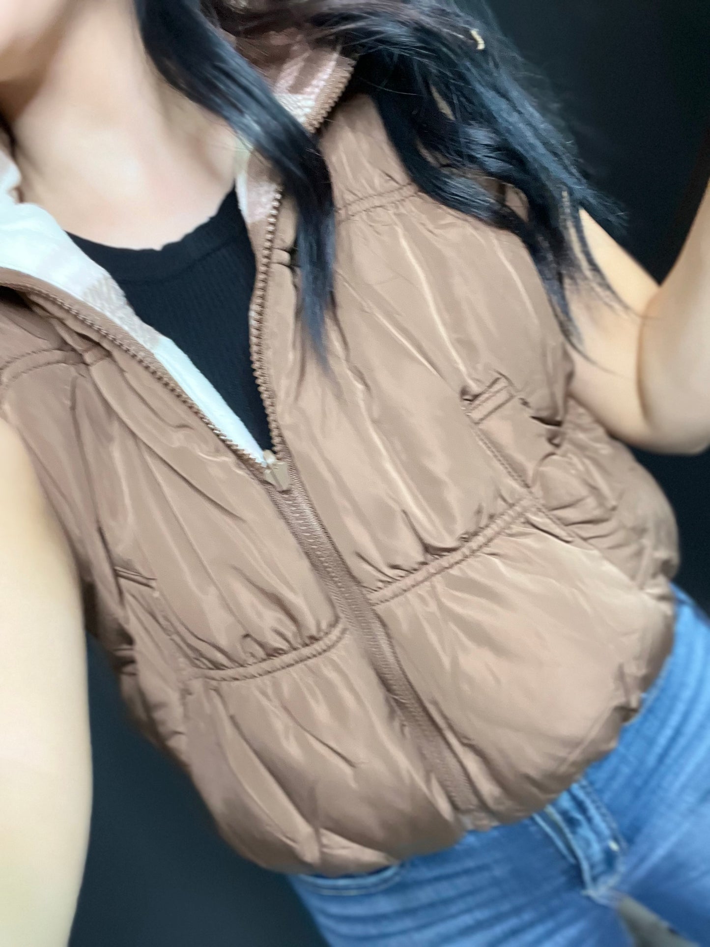Reversible Cropped Puffer Vest