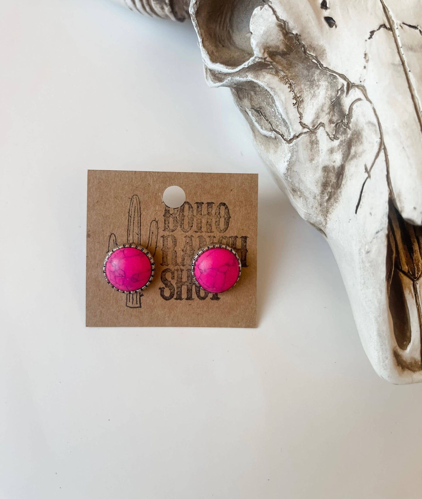 Round Stud Earrings: Turquoise