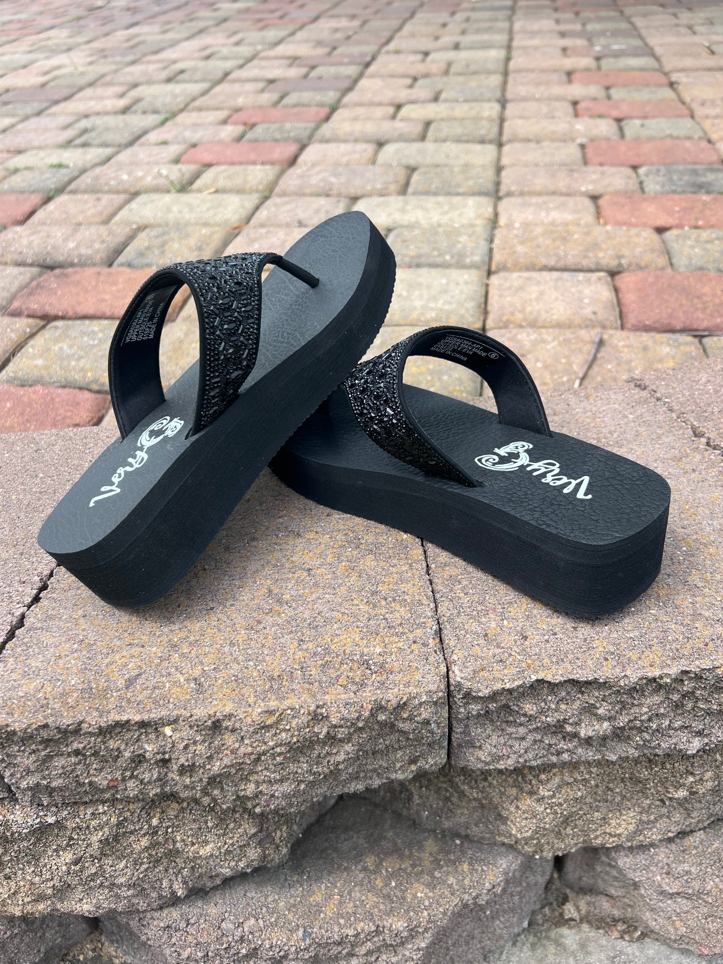Napoli Platform Flip Flop- Black