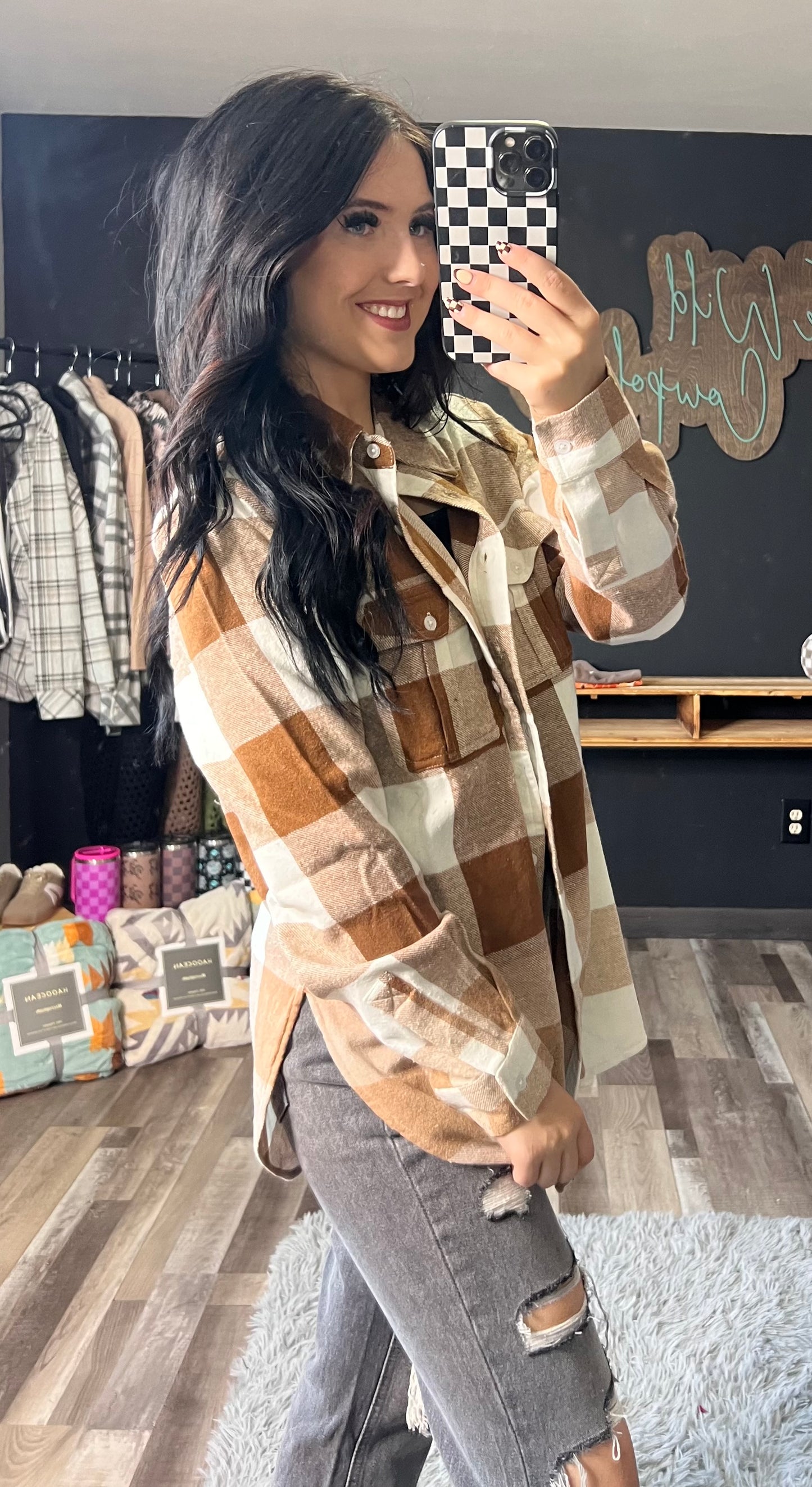 Brown & Ivory Plaid Flannel