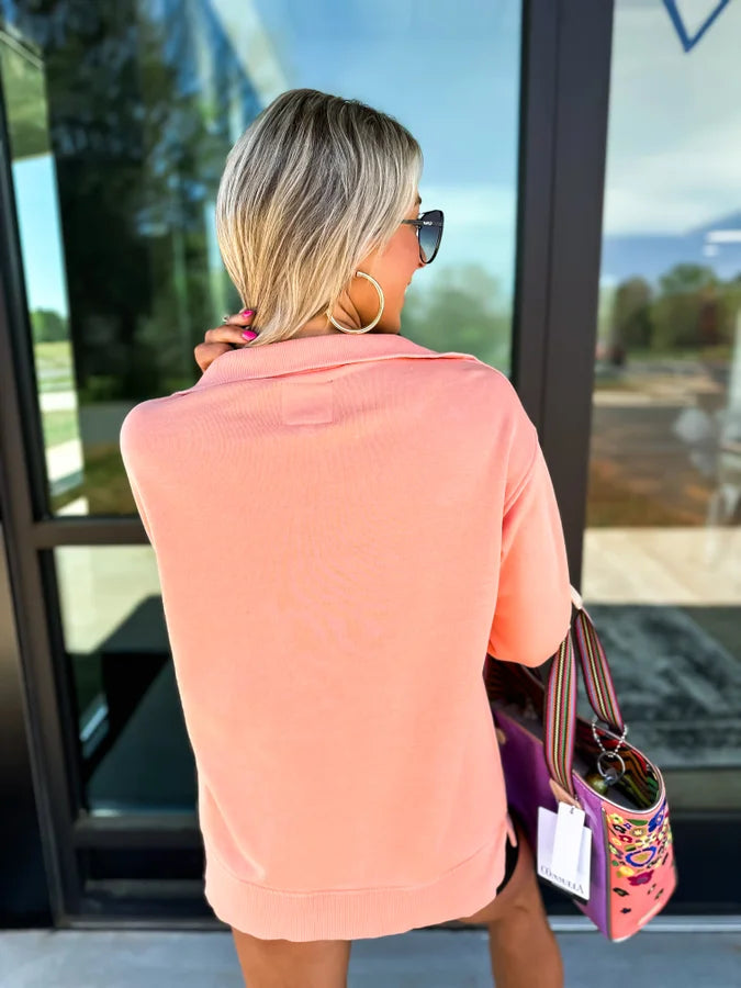 Coral Ash Washed Quarter Zip