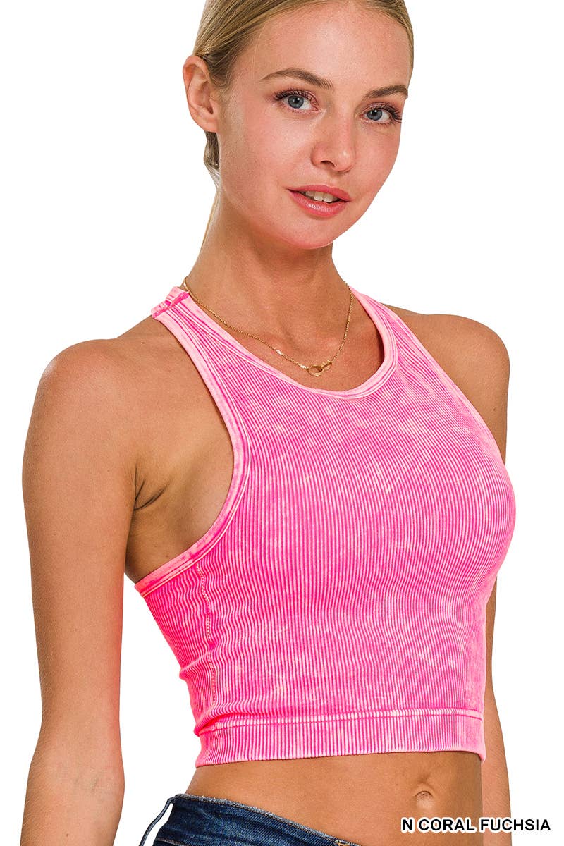 High Neck Ribbed Tank
