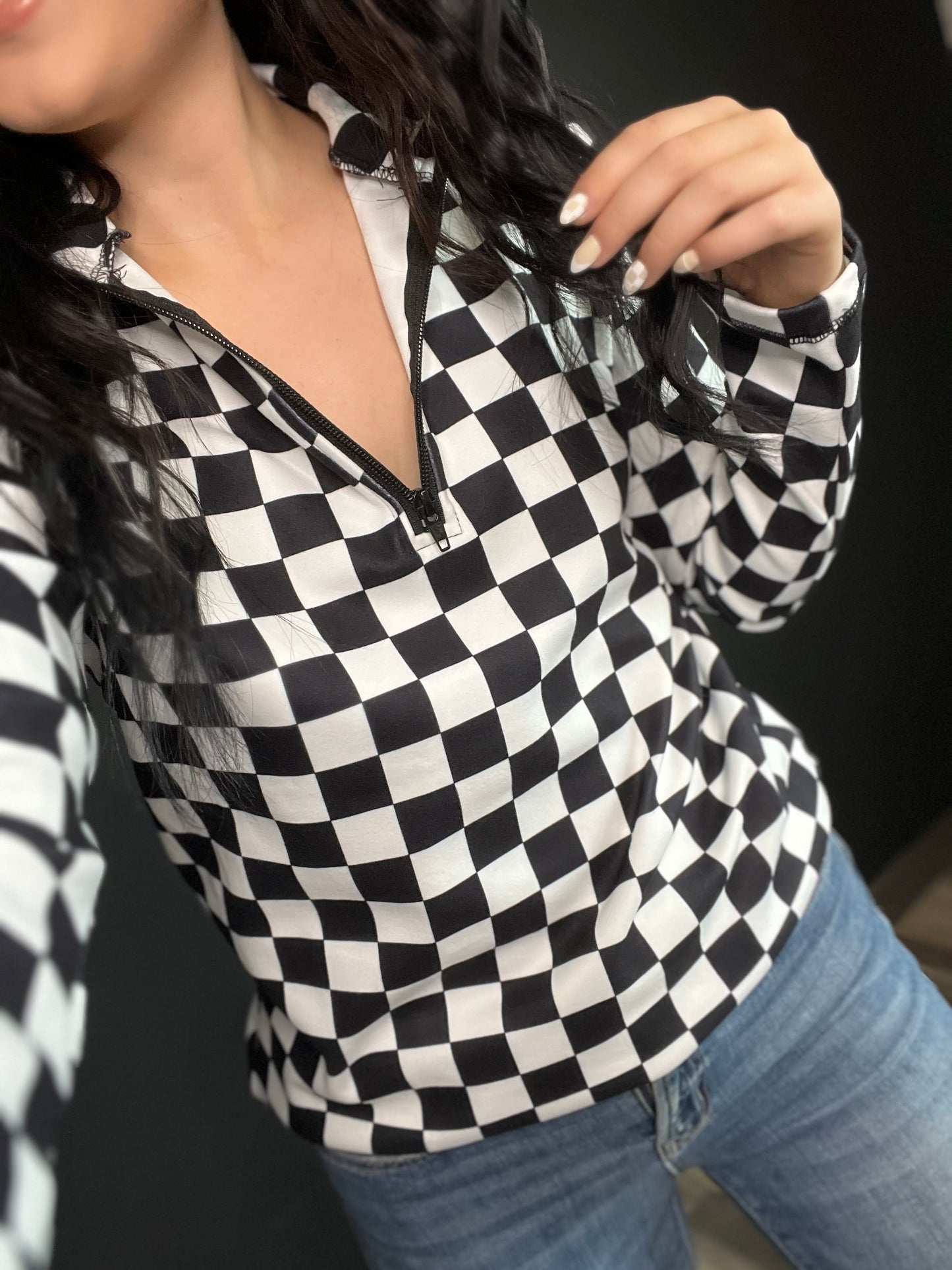Checked Pullover