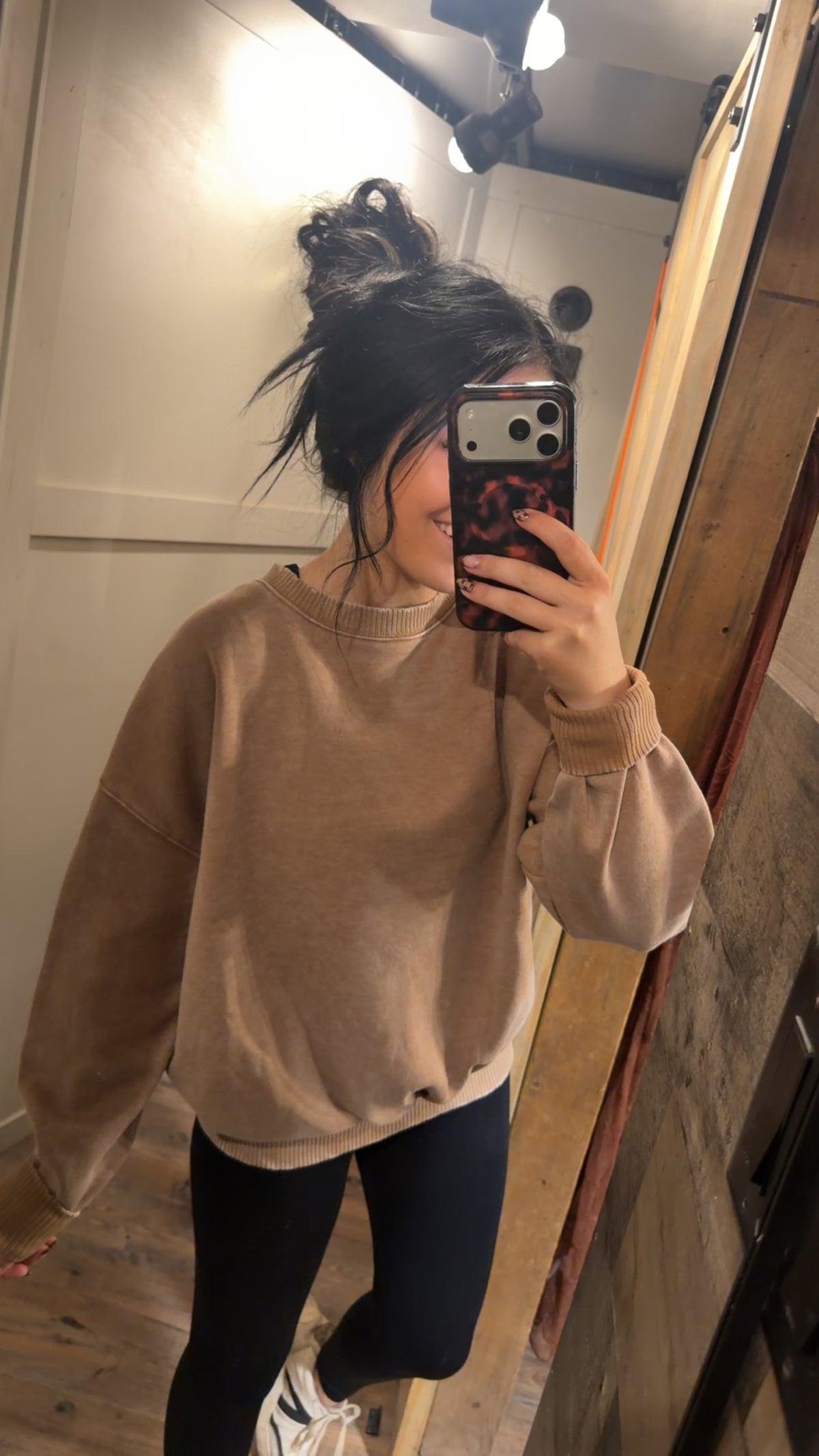 Camel Acid Wash Pullover