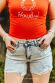 Studded Fray Hem Shorts