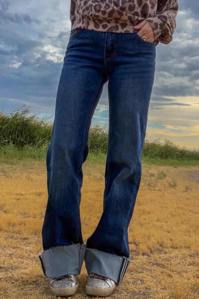 SK CUFFED STRAIGHT LEG JEANS
