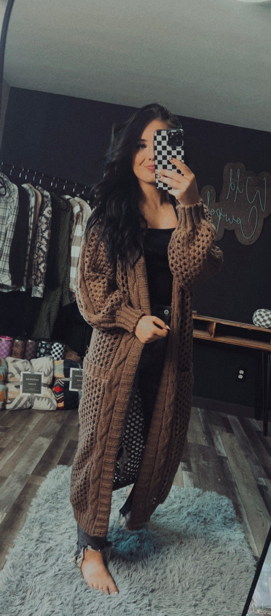 Kandias Knit Cardigan- Brown