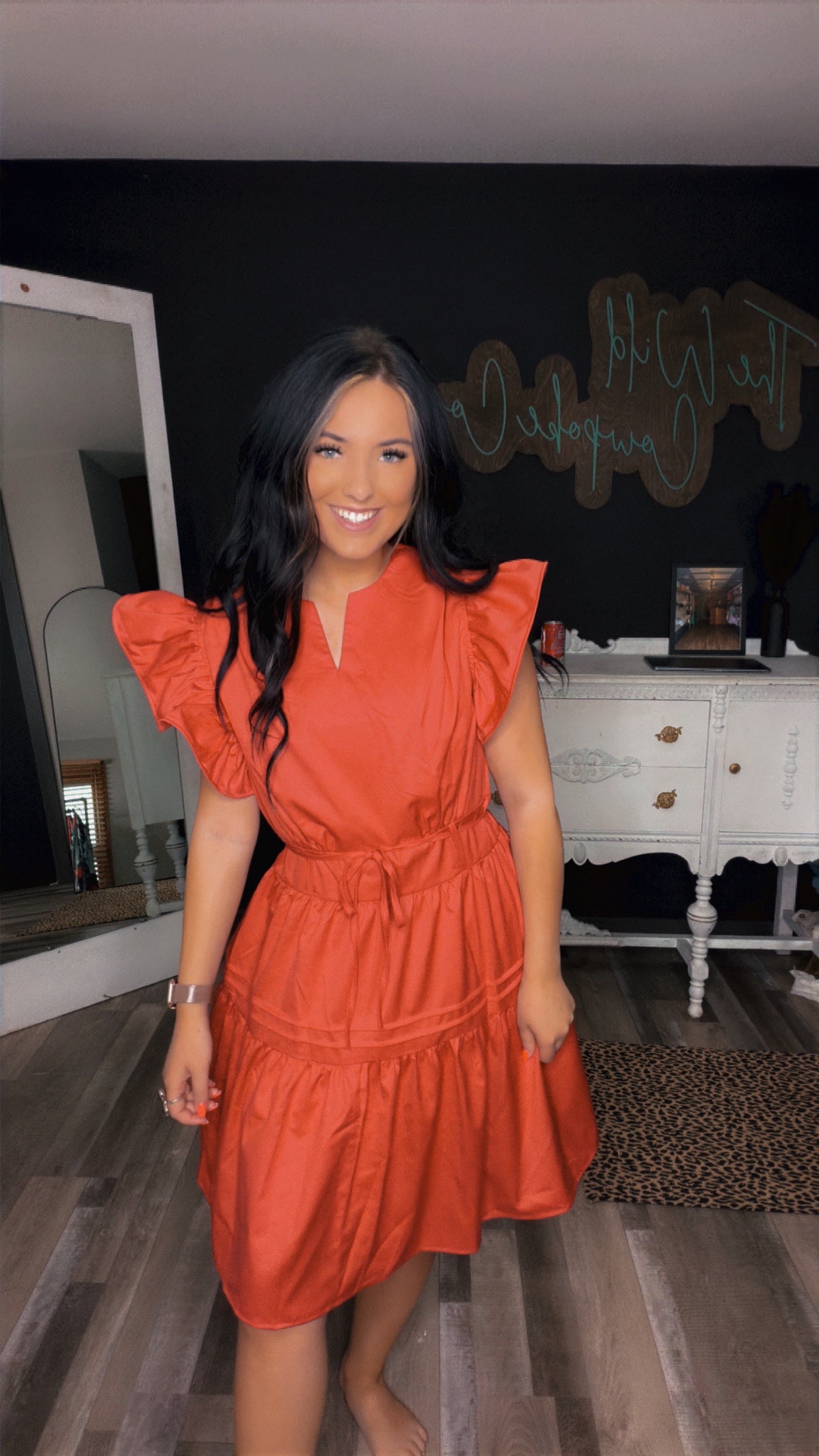 Red Ruffle Dress