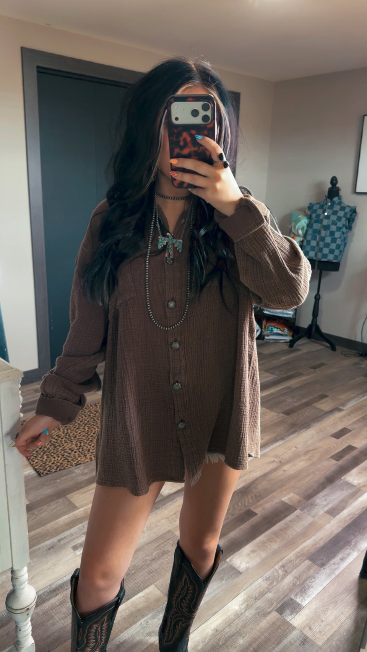 Acres Button Up Choc.