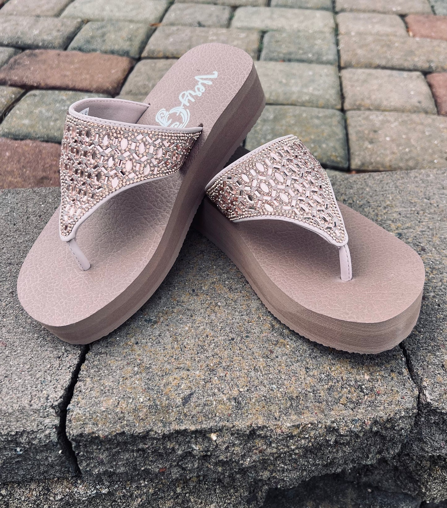 Napoli Platform Flip Flop- Rose Gold