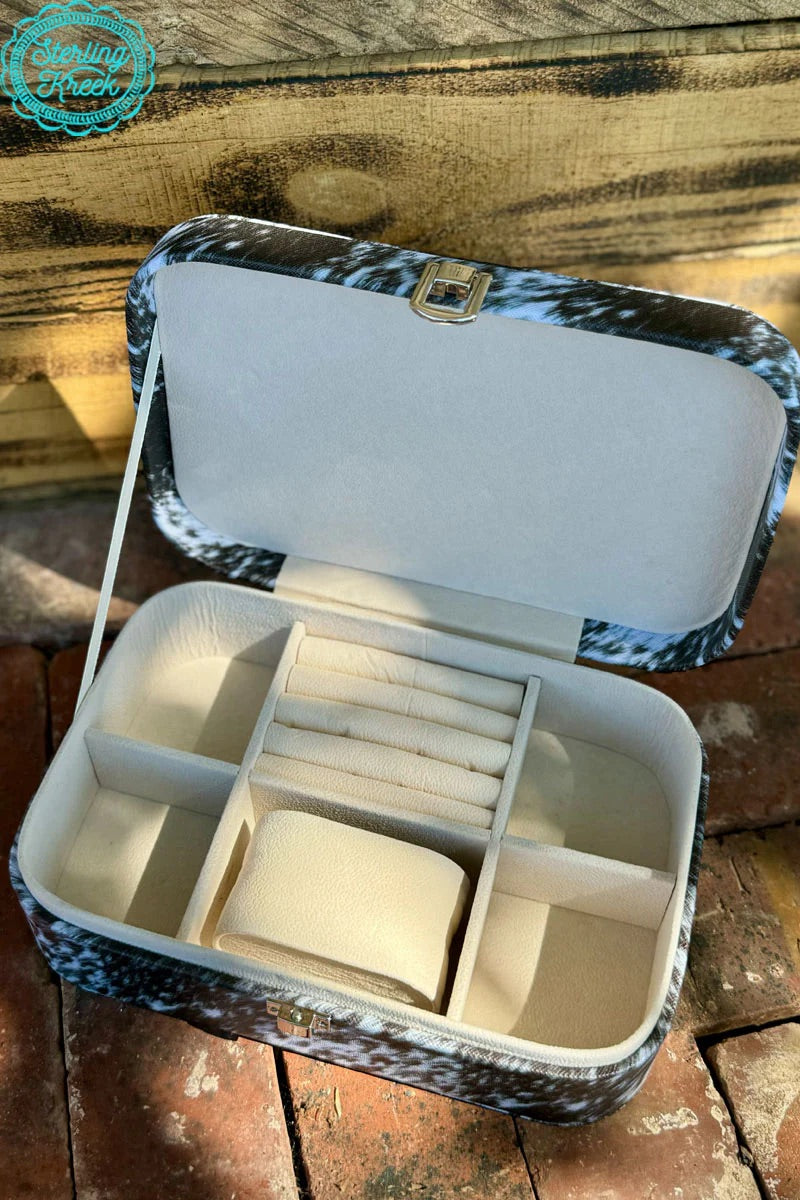 Cowhide Print Jewelry Box