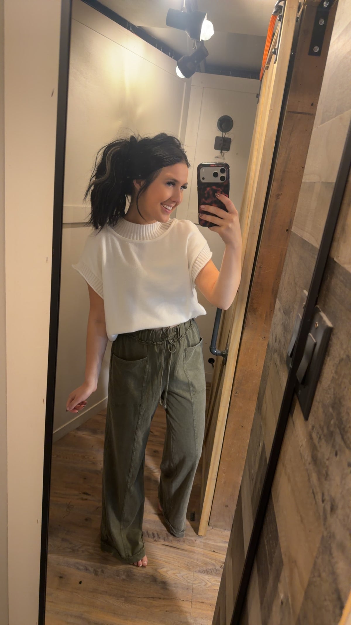 Mineral Wash Flare Pants