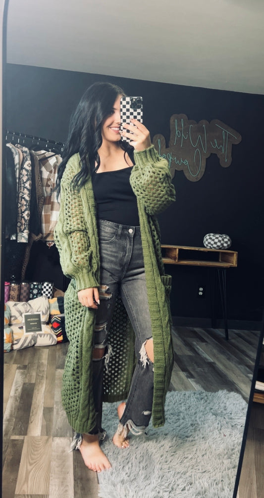Kandias Knit Cardigan- Olive