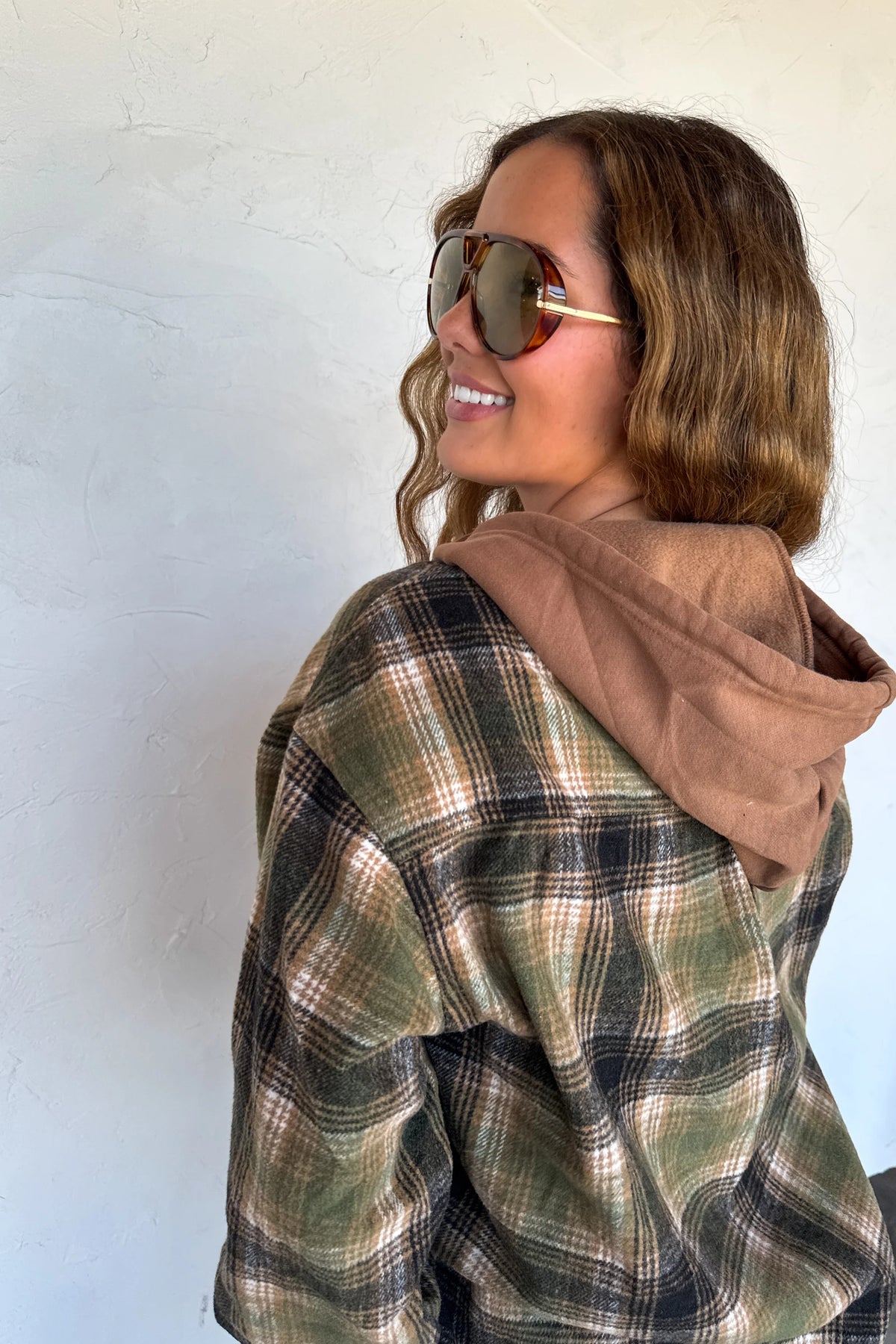 Mountain Morning Plaid Shacket Green