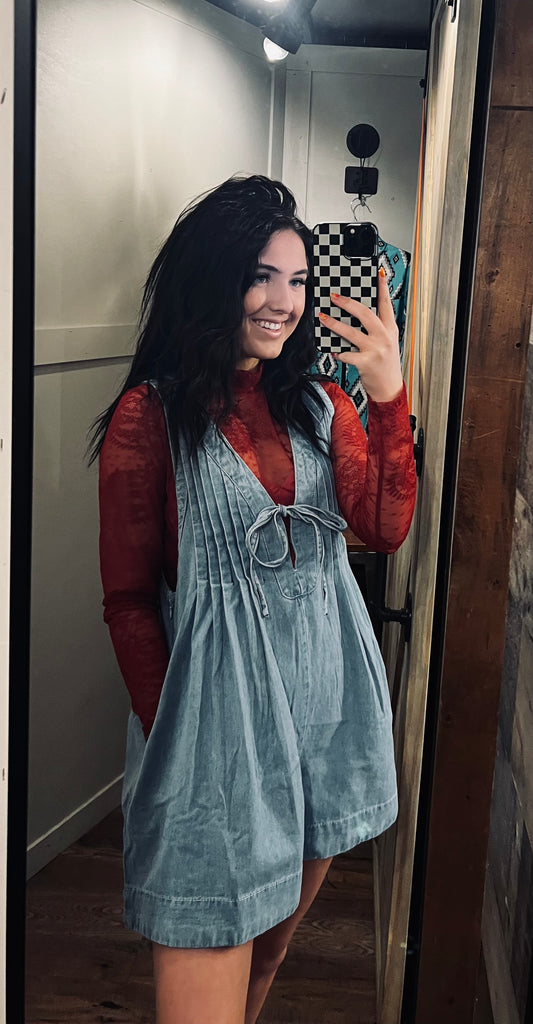 The Amber Denim Romper