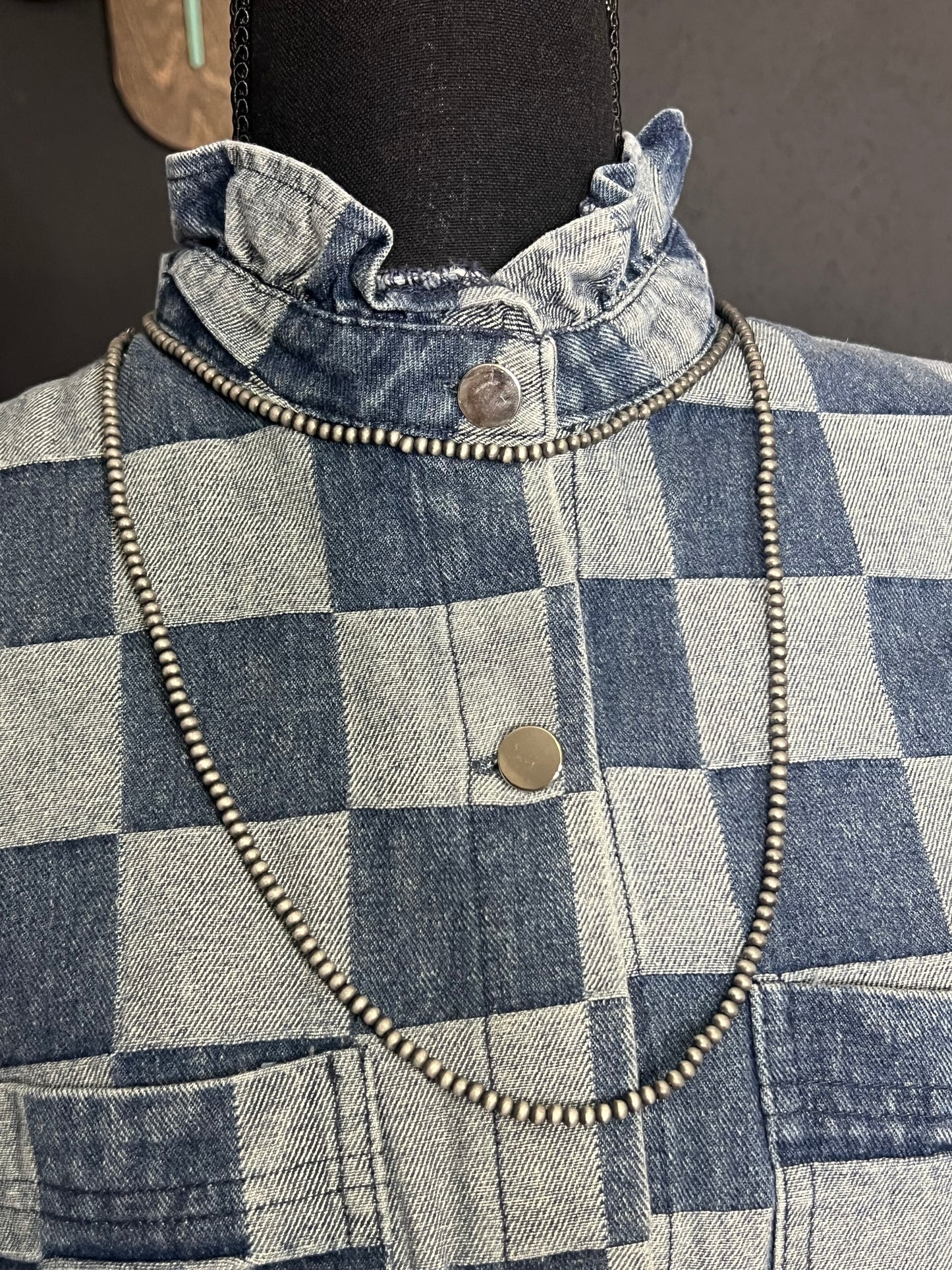 46" 4mm Navajo Bead Necklace