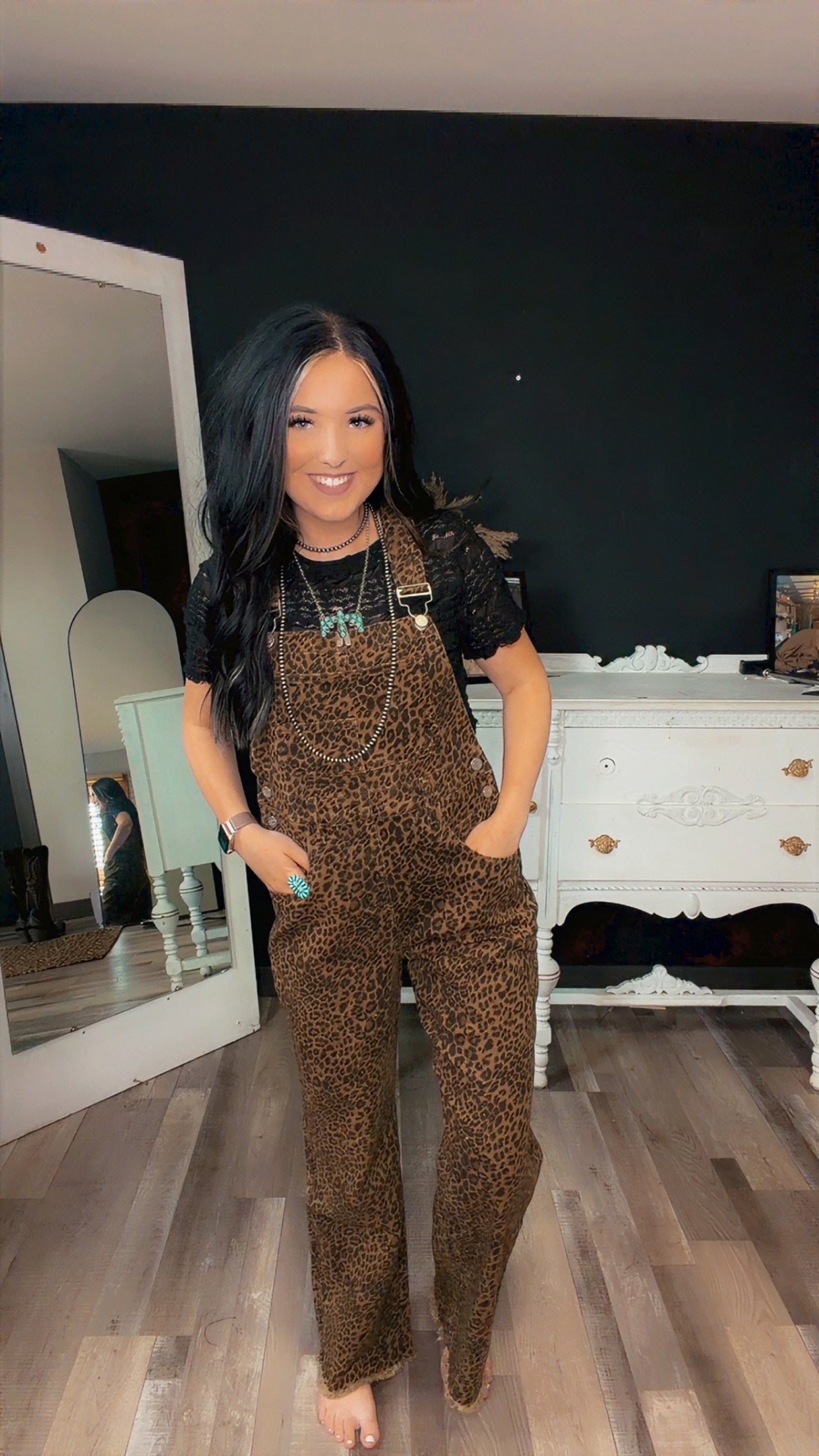 Dahlia Cheetah Overalls