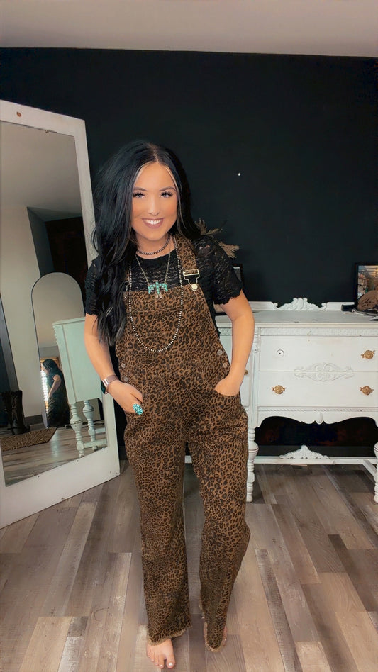 Dahlia Cheetah Overalls