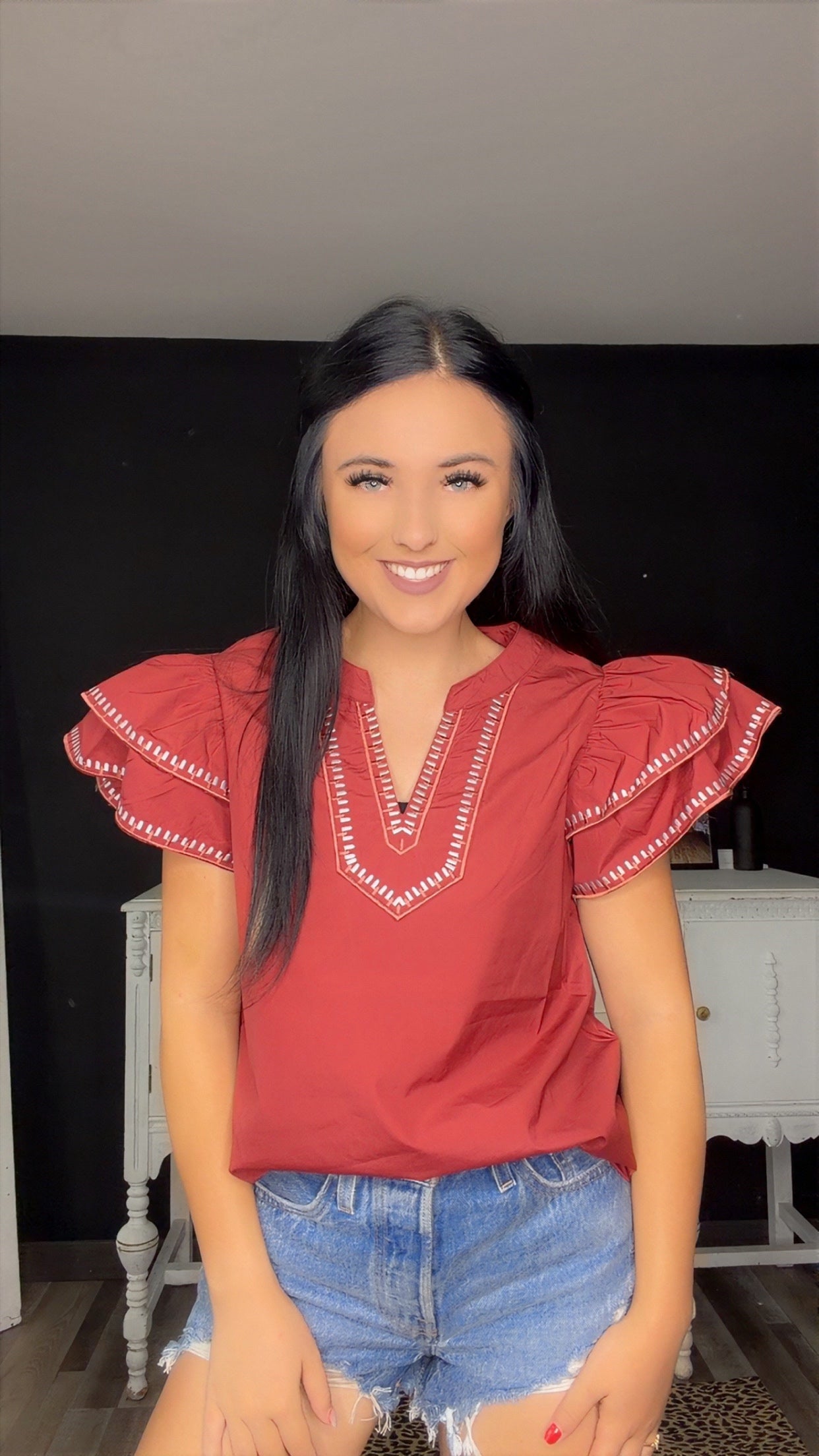 Clay Flutter Blouse