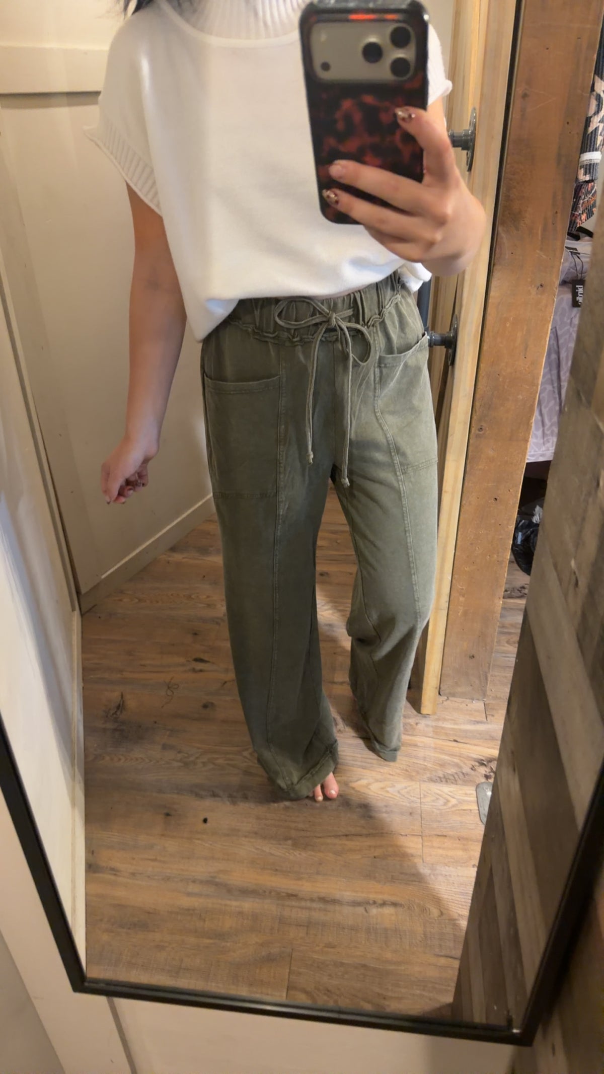 Mineral Wash Flare Pants
