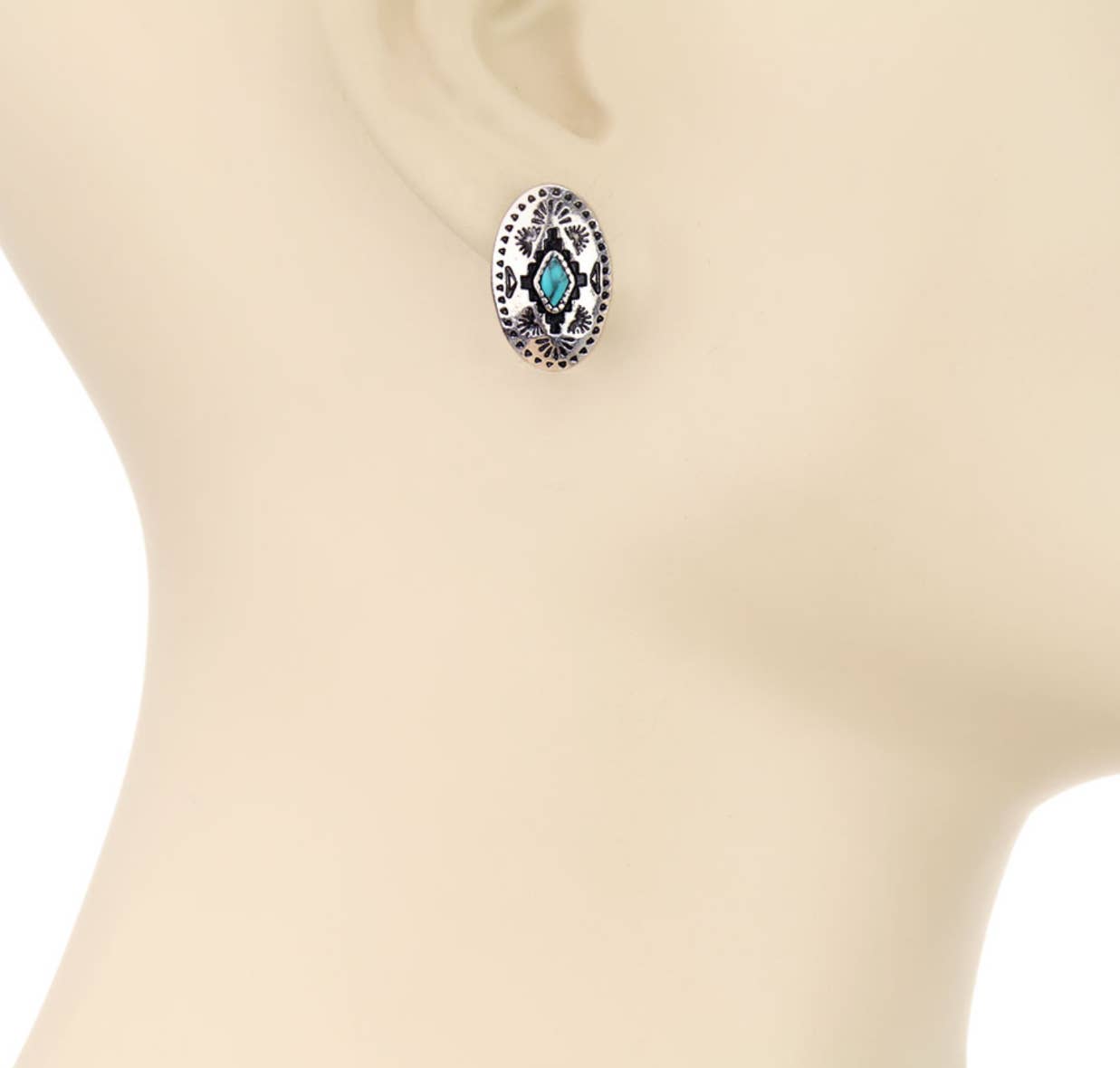 Aztec Post Earrings  STYLE 4 - DIAMOND TURQUOISE