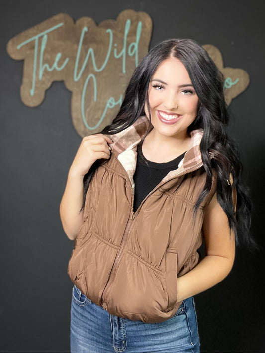 Reversible Cropped Puffer Vest
