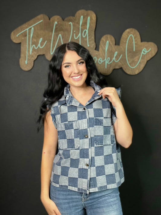 Lainey Checkered Vest