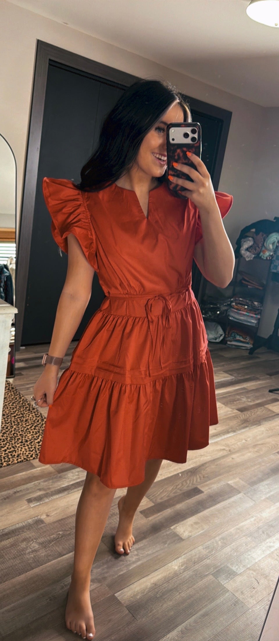 Red Ruffle Dress