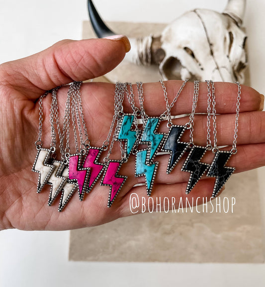 Thunderbolt Necklace: Turquoise