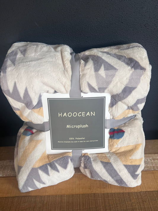 Cream Aztec Blanket