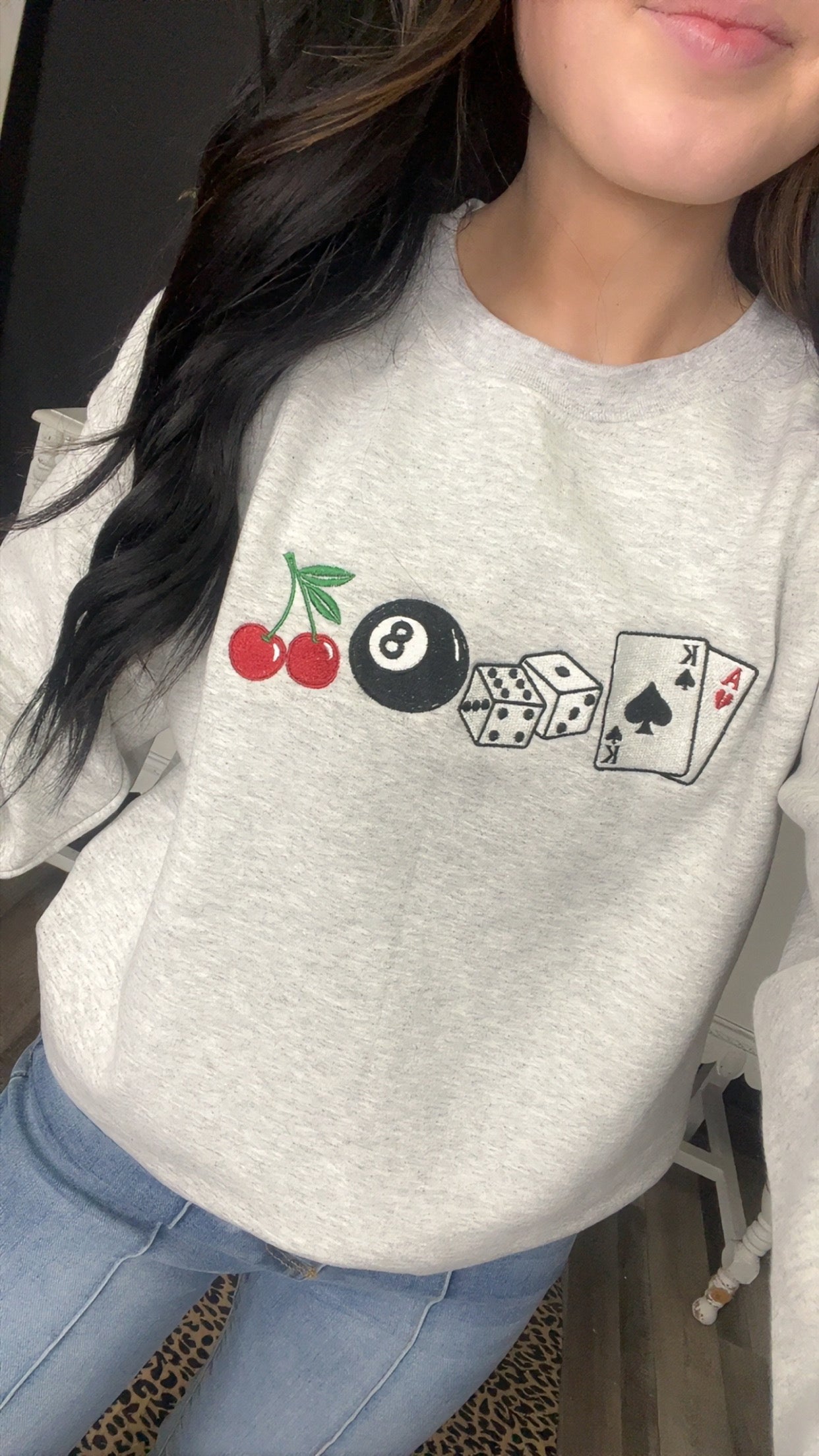 The Gambler Embroidered Crewneck