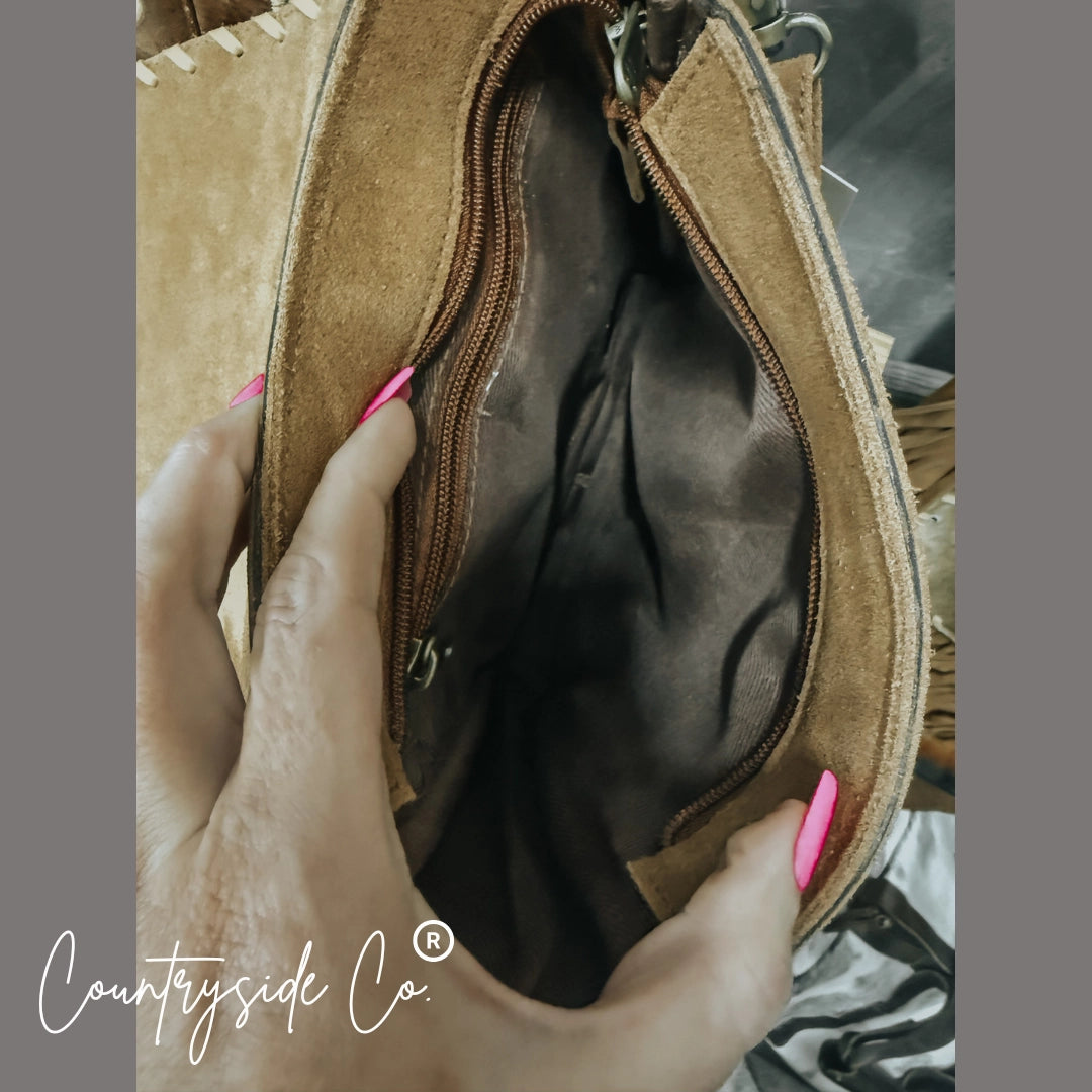 Bessie Cowhide Suede Purse