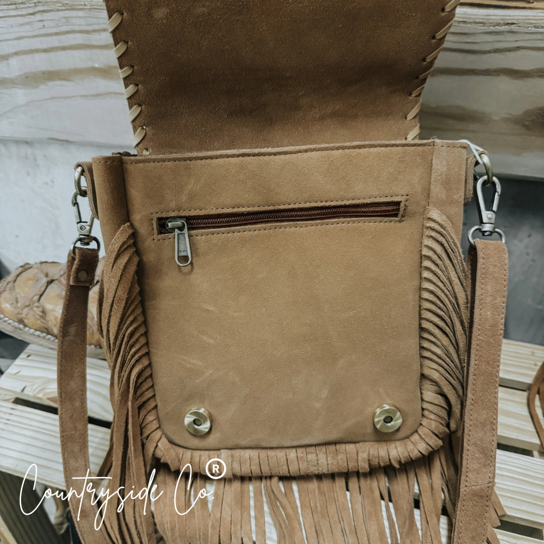 Bessie Cowhide Suede Purse