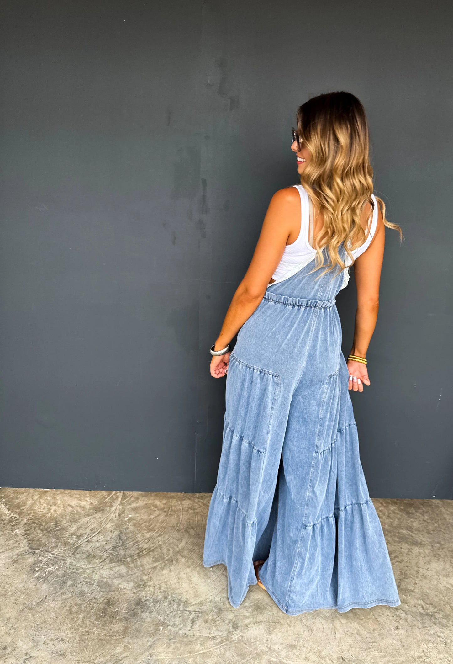 Boho Lace & Denim Overalls