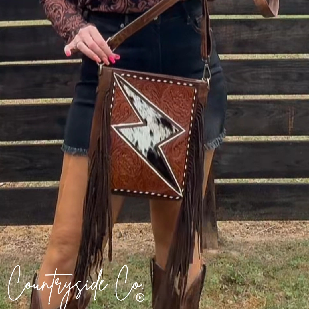 Bronco Tooled Bolt Purse