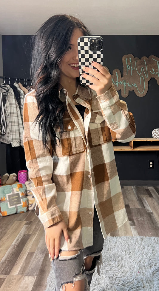 Brown & Ivory Plaid Flannel
