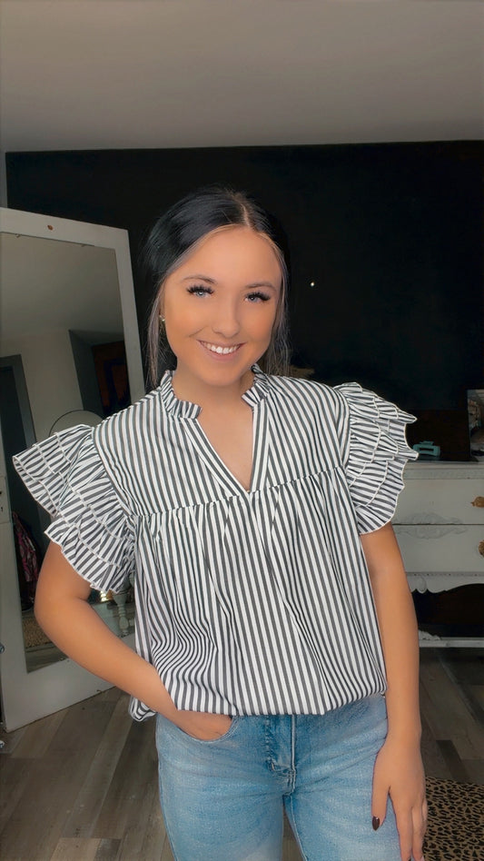 Striped Babydoll Top