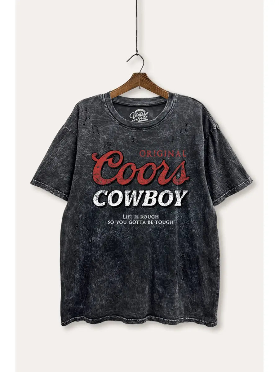 Coors Cowboy Mineral Wash Distress Tee