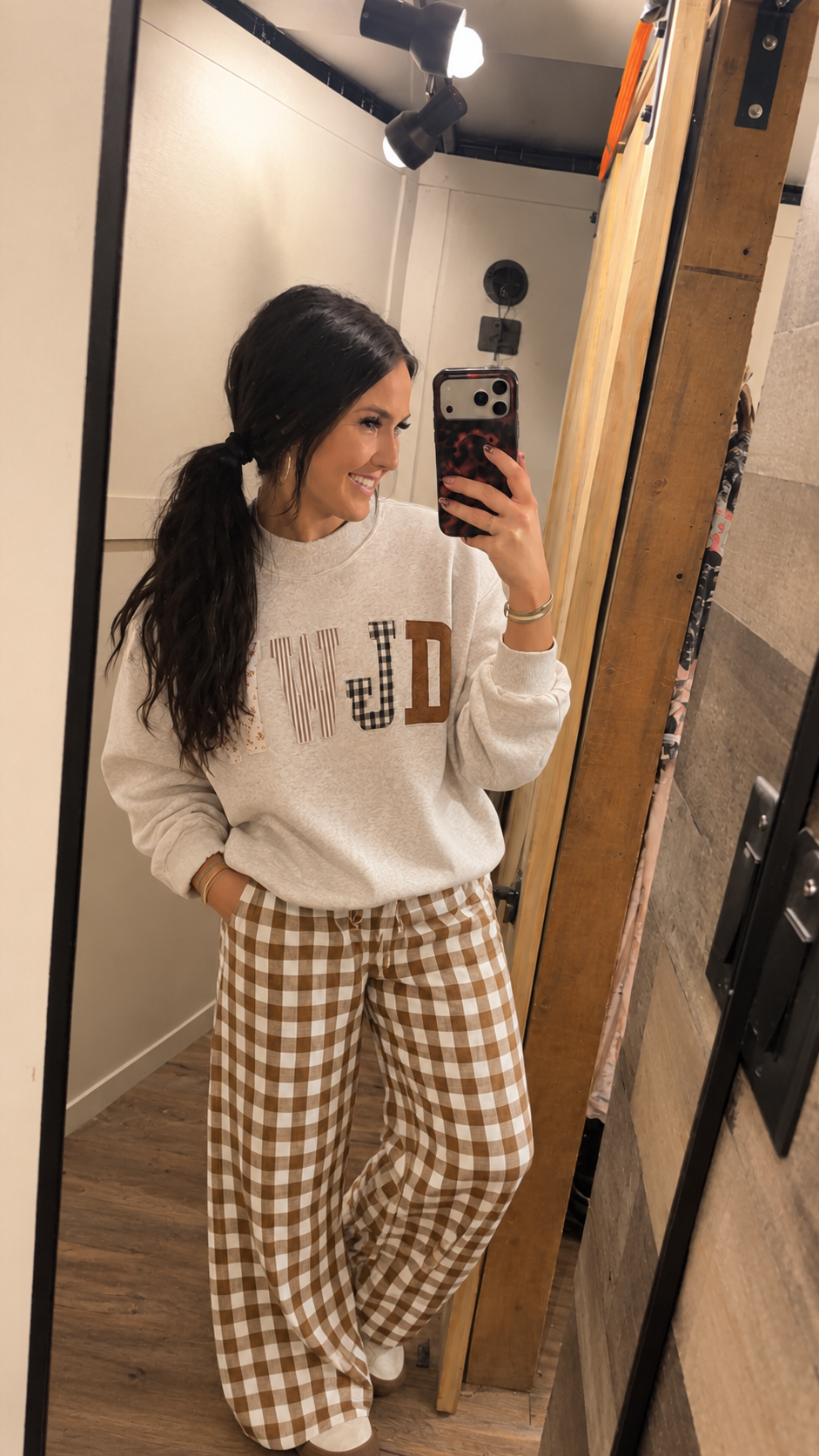Brown Plaid Pants