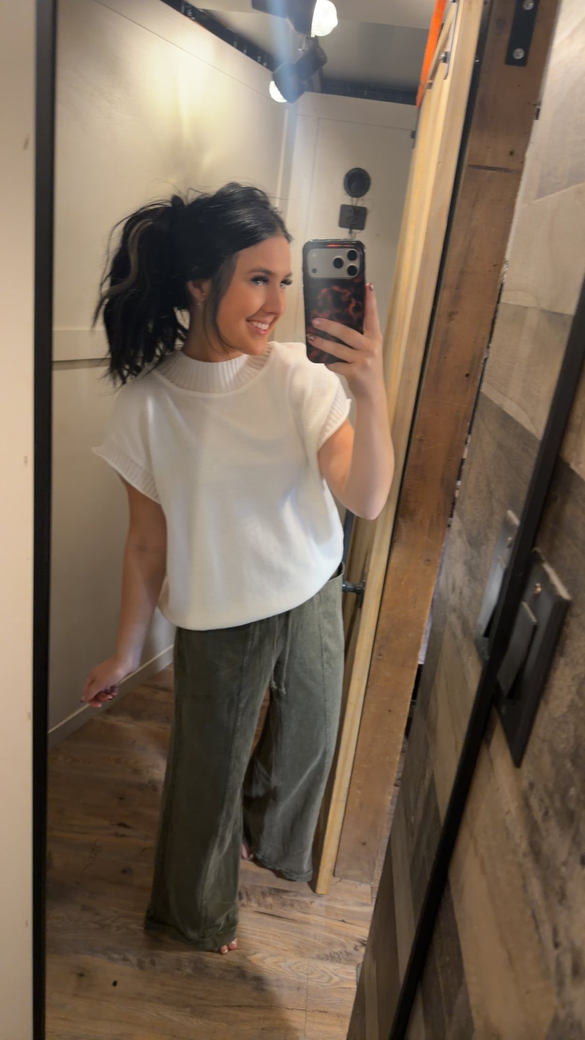 Mineral Wash Flare Pants