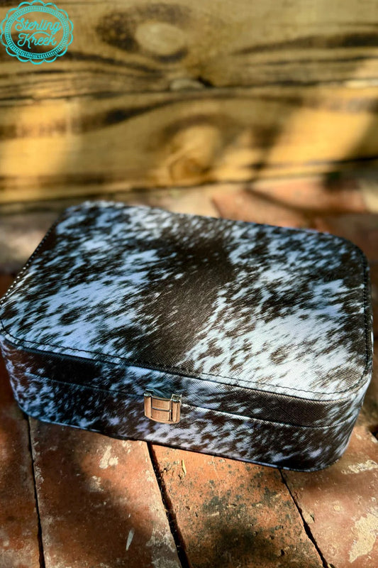 Cowhide Print Jewelry Box