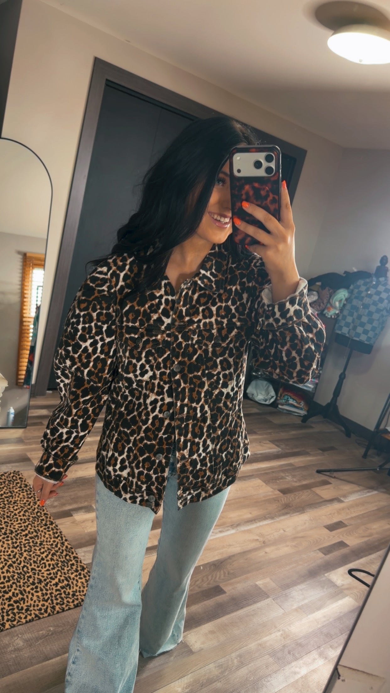 Leopard Button Down