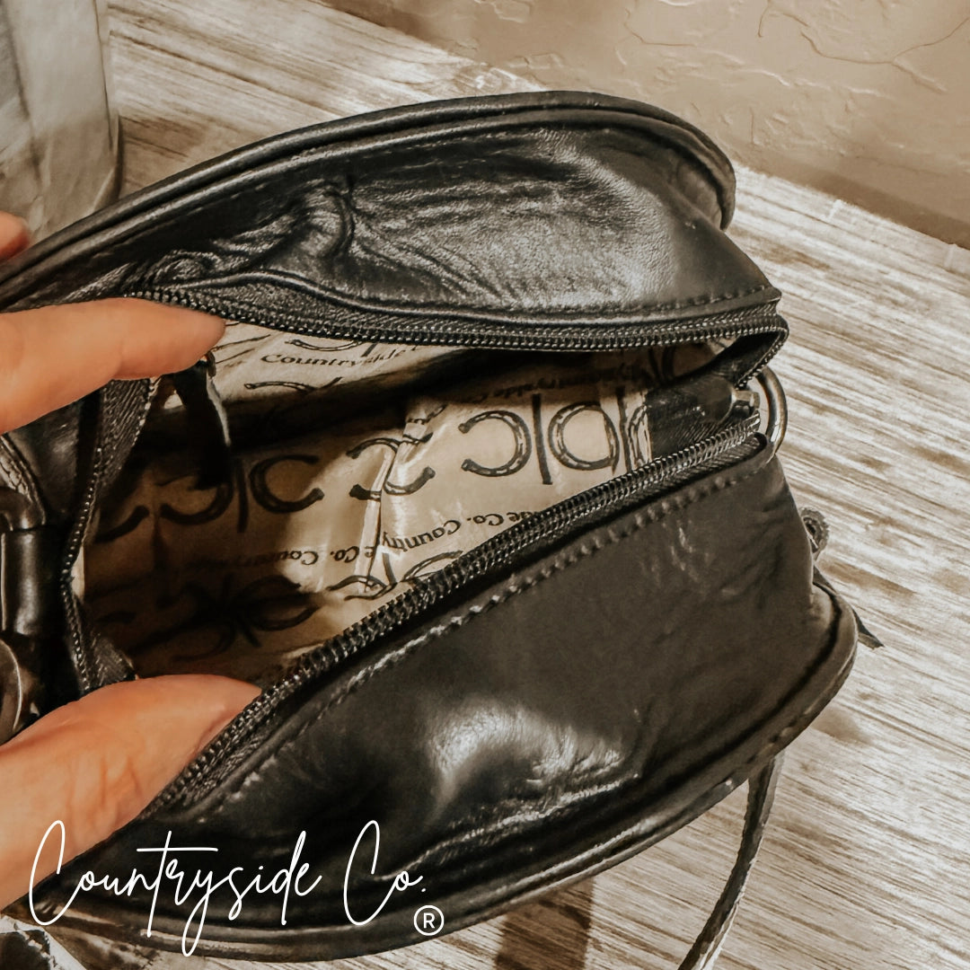 Emery Checkered Cowhide Purse