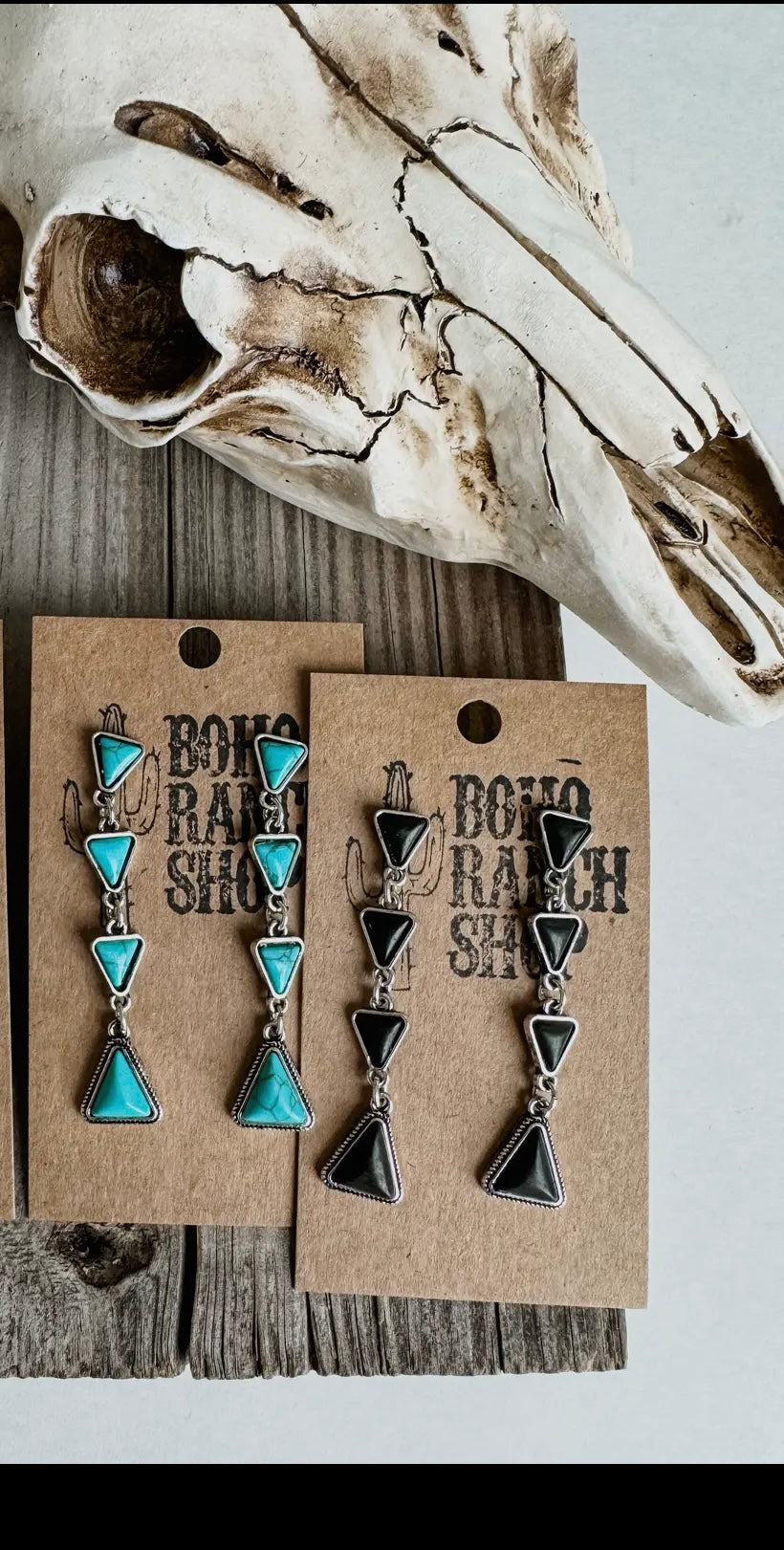 Triangle Stone Drop Earrings