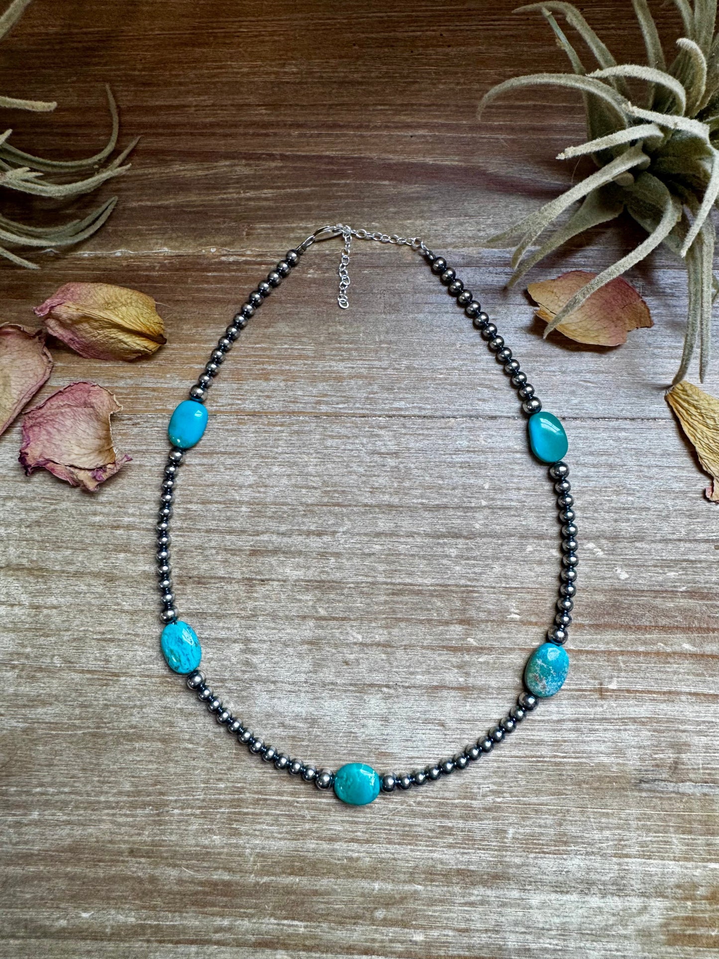15-Inch Turquoise Necklace with 4mm & 5mm Beads