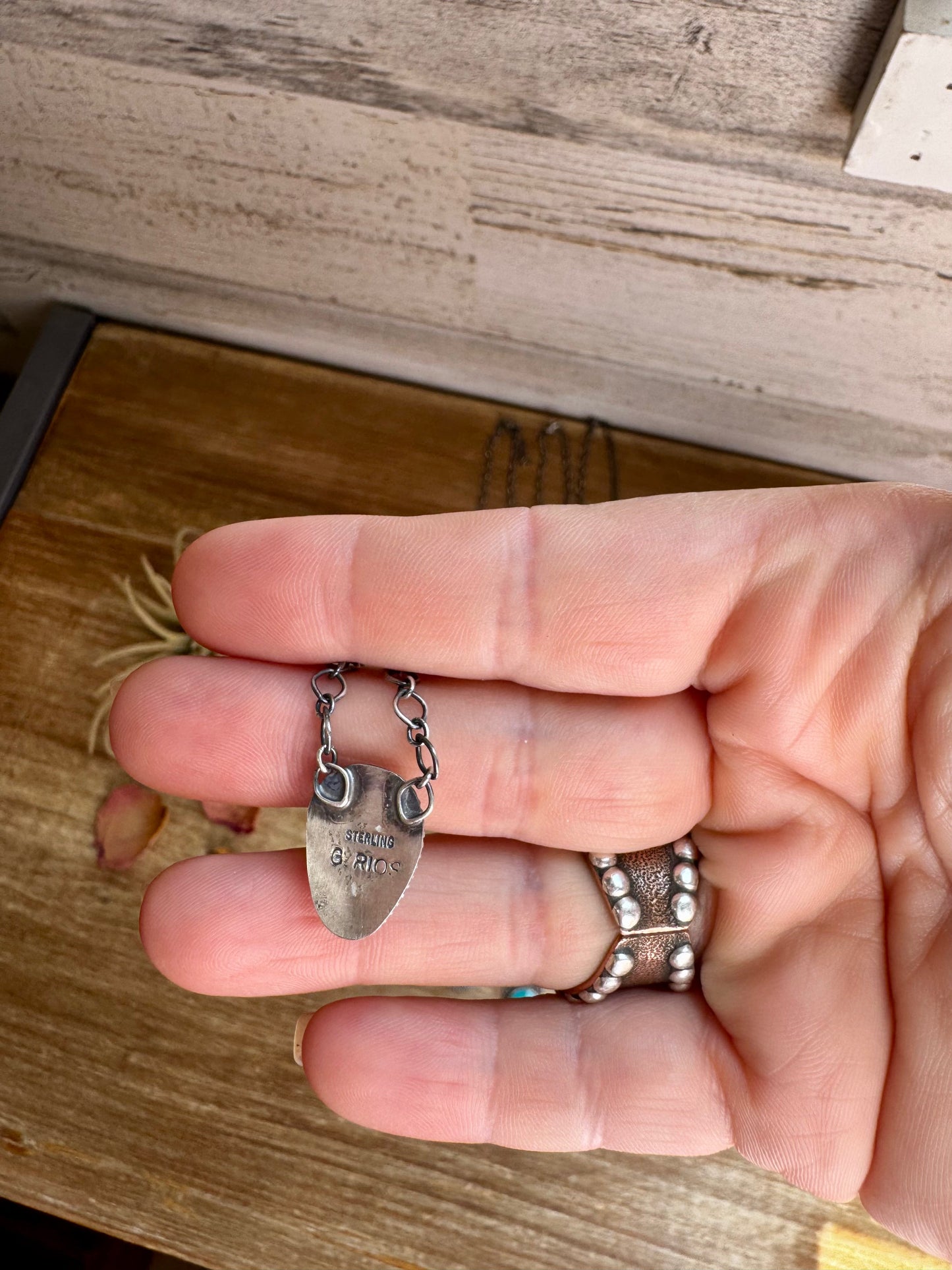 18 inch Sterling Silver Chain with Turquoise