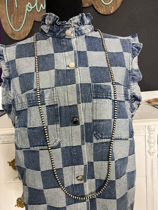 46" 6mm Navajo Necklace