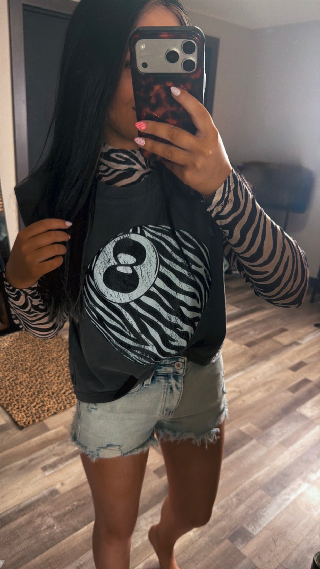 Zebra 8 Ball Muscle Tank