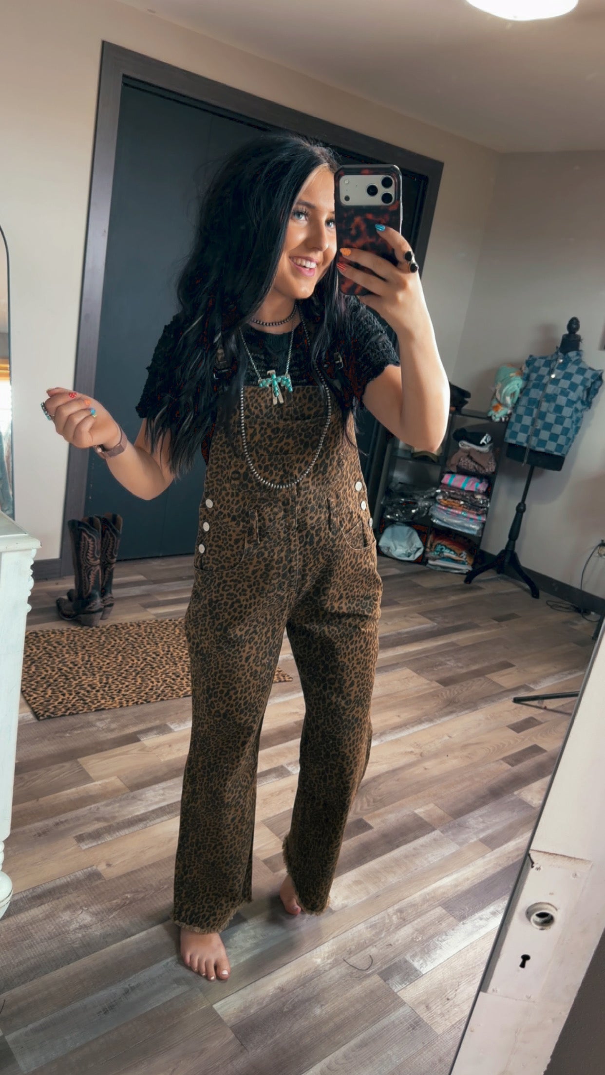 Dahlia Cheetah Overalls