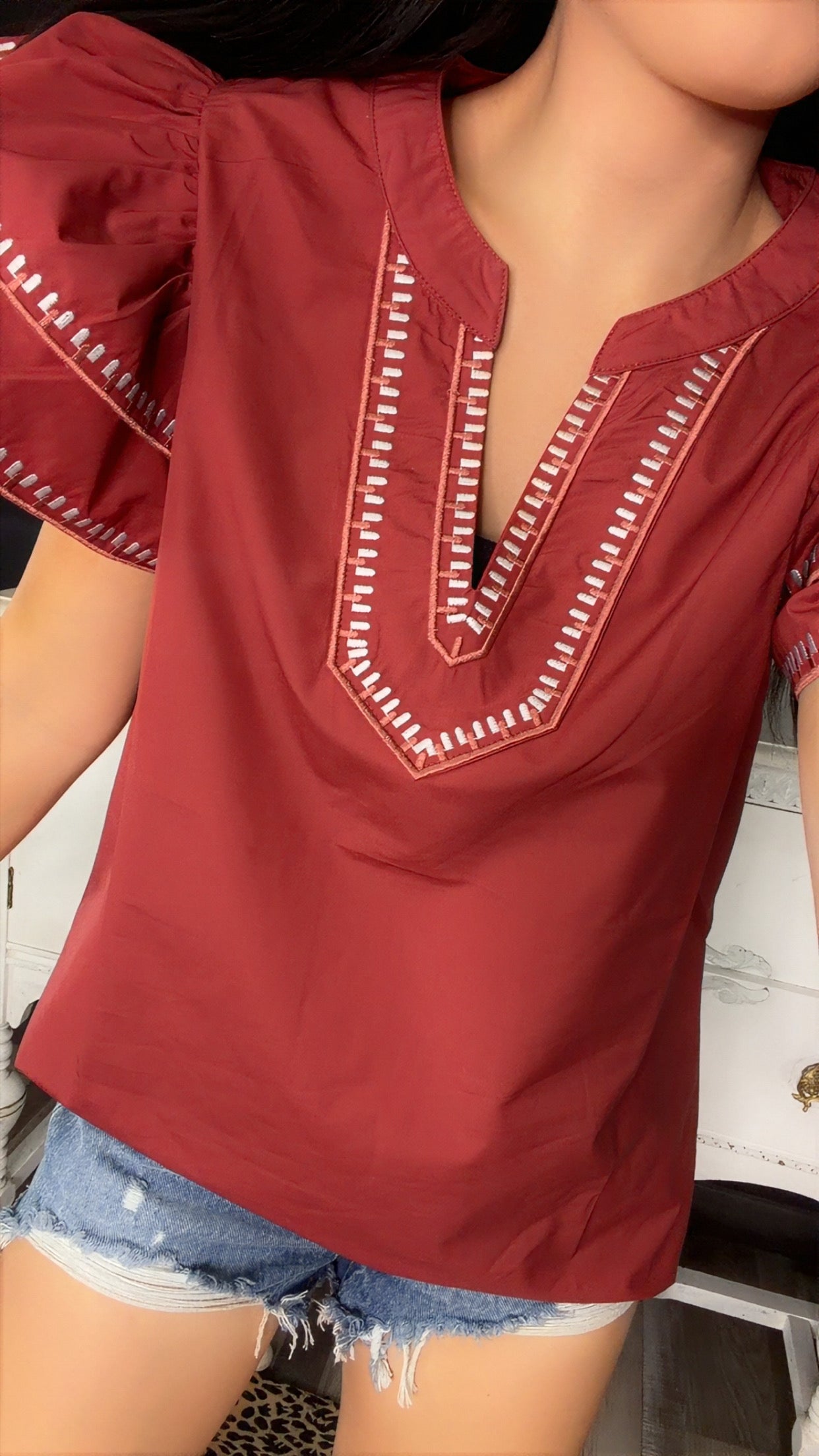 Clay Flutter Blouse